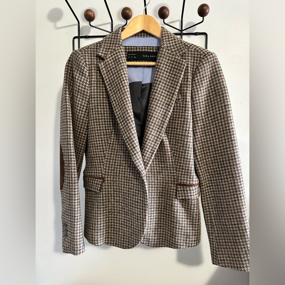 Zara tweed wool Blazer - Brown and navy